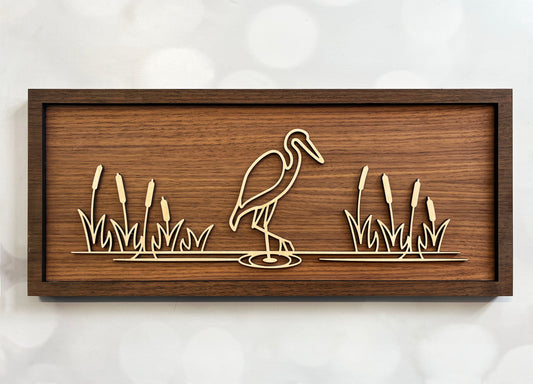 Heron Line Art Sign