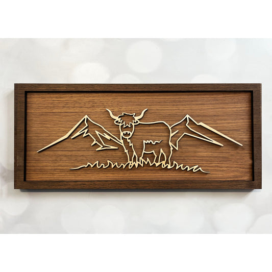 Highland Cow Line Art Sign