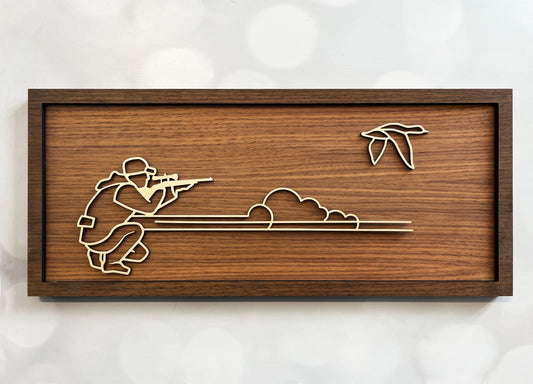Bird Hunting Line Art Sign