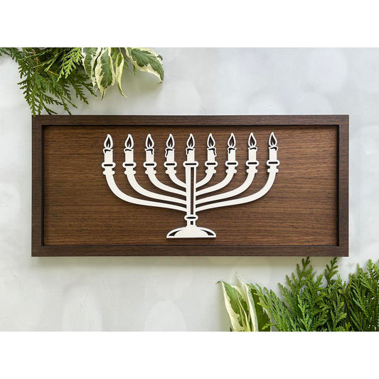 Jewish Candle Line Art Sign