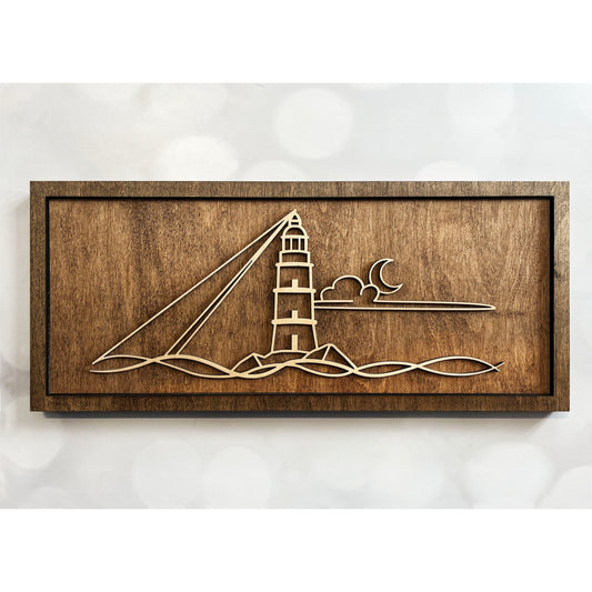 Lighthouse Line Art Sign