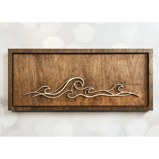 Ocean Waves Line Art Sign