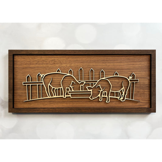 Pig Line Art Sign
