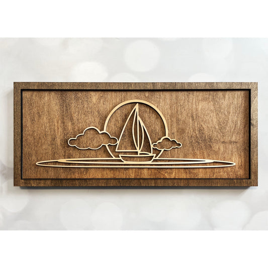 Sailboat Line Art Sign