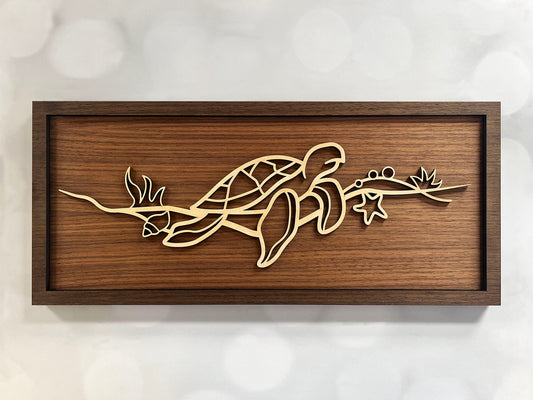 Sea Turtle Line Art Sign