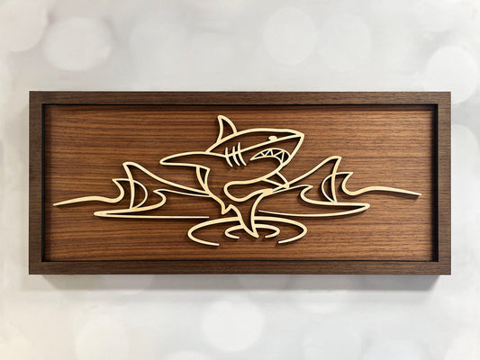 Shark Line Art Sign