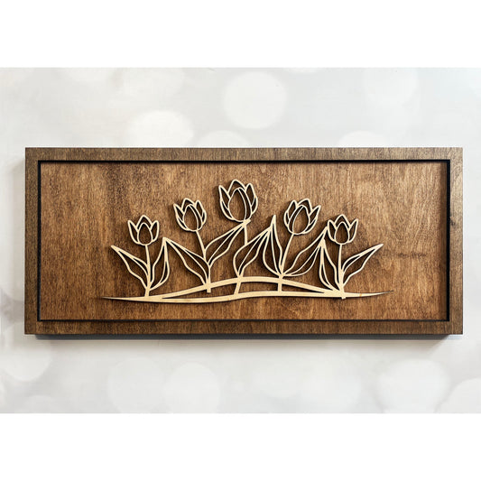 Tulips Line Art Sign