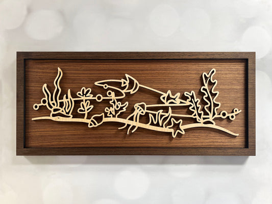 Underwater Scene Line Art Sign