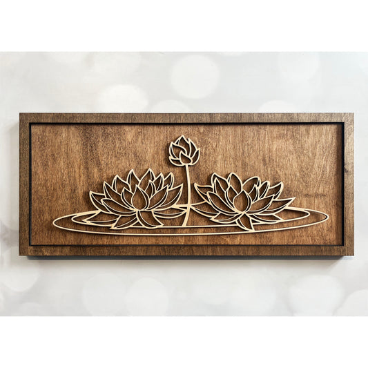 Water Lily Line Art Sign