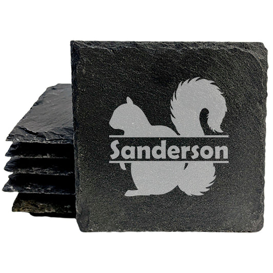 Personalized Squirrel Coasters #3