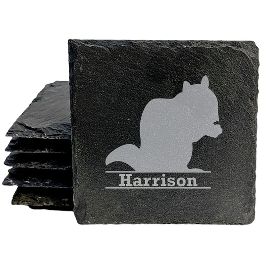 Personalized Squirrel Coasters #4