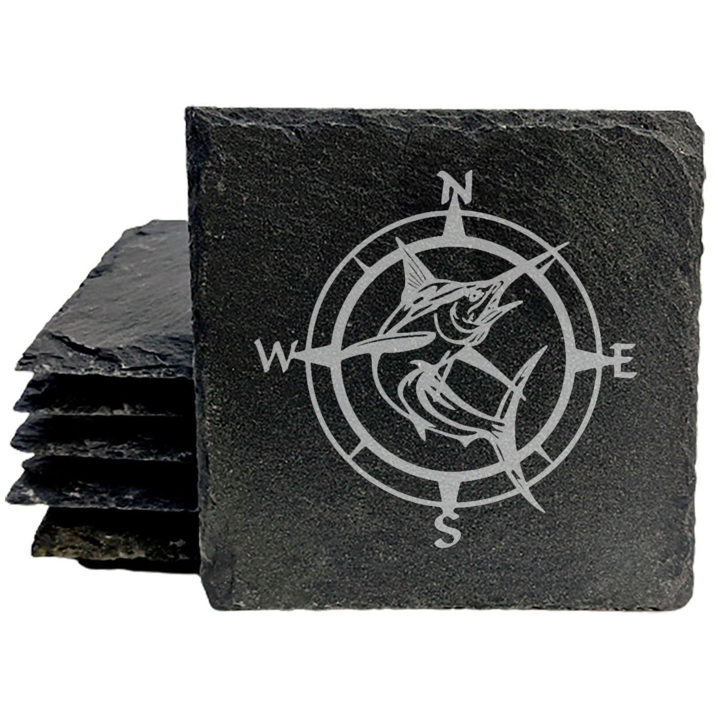 Adventure Uncharted: Compass &amp; Swordfish Coasters Set Sail