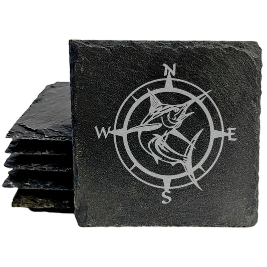 Adventure Uncharted: Compass &amp; Swordfish Coasters Set Sail