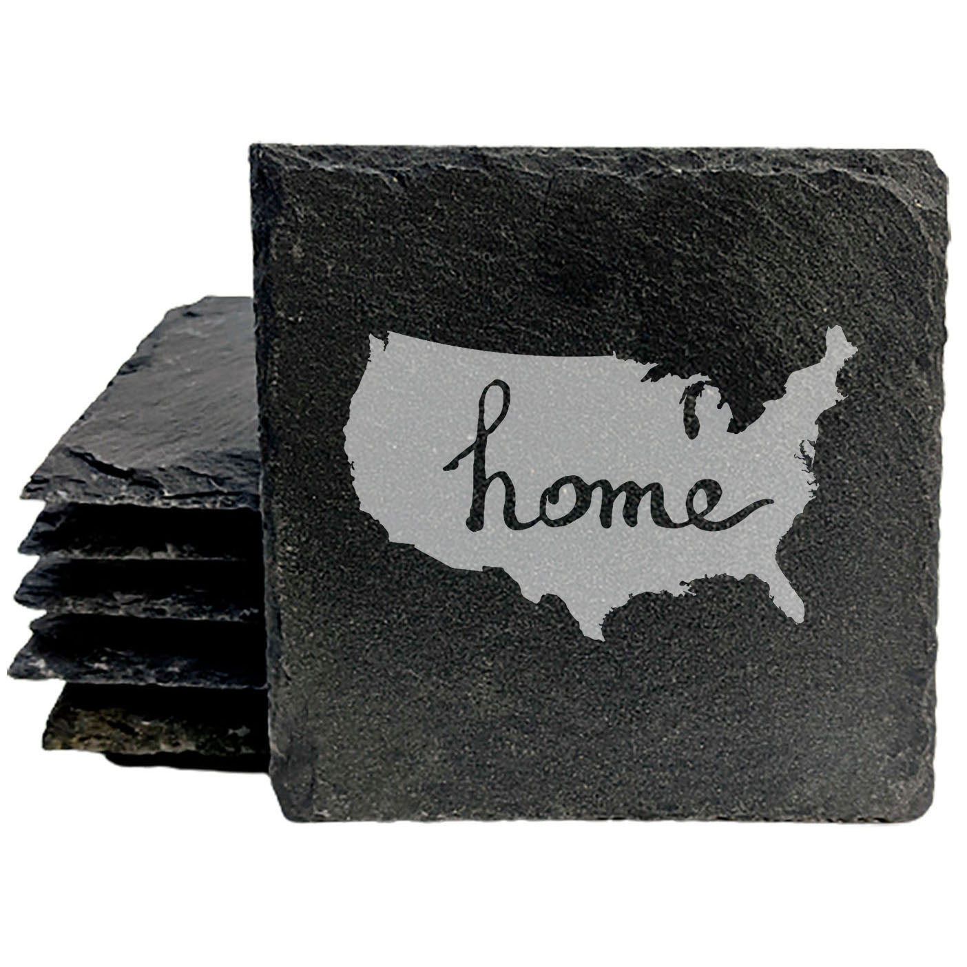 American Pride: Heartfelt USA Coasters in Slate