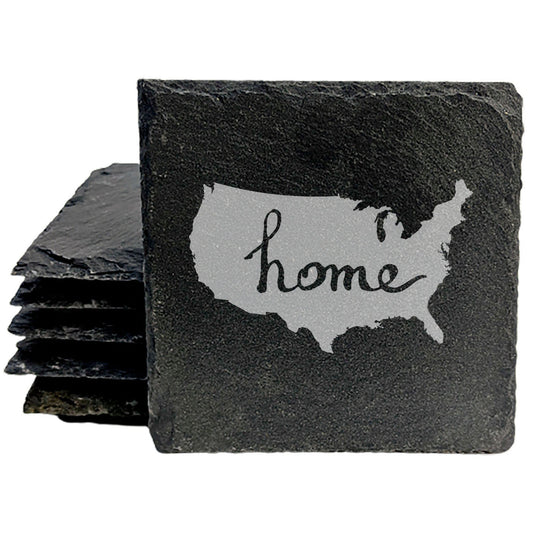 American Pride: Heartfelt USA Coasters in Slate