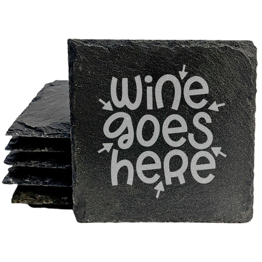The Cure for Thirst: Wine Goes Here Coasters