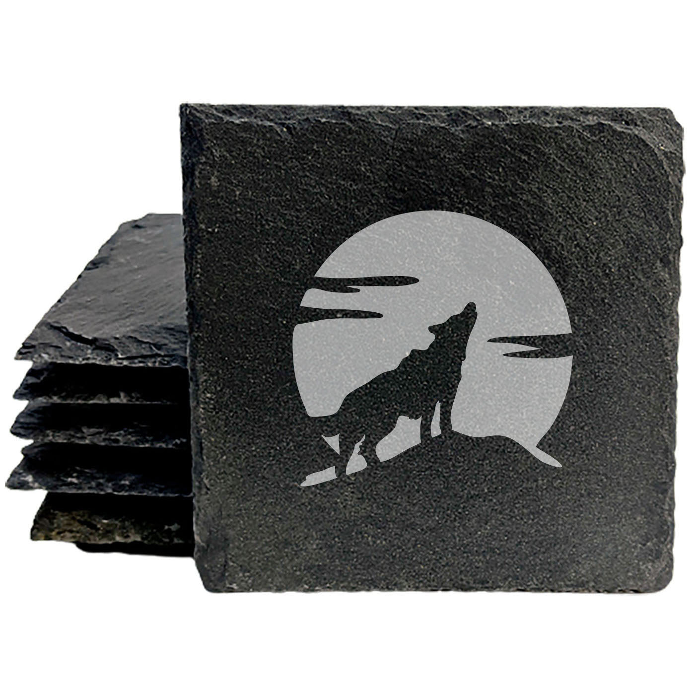 Howling at the Moon: Wolf Silhouette Coasters for Nature Lovers
