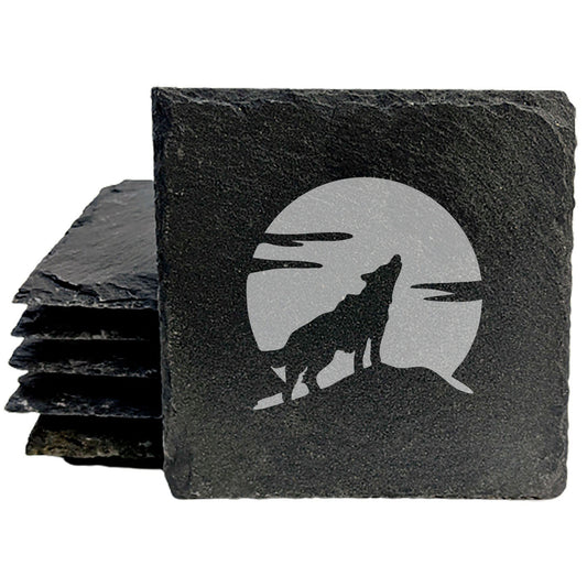 Howling at the Moon: Wolf Silhouette Coasters for Nature Lovers