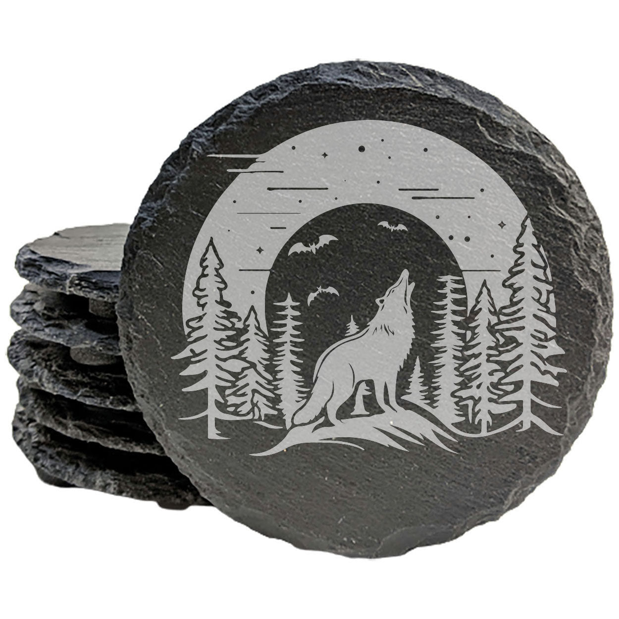 Howling at the Night: Wolf &amp; Moon Coasters for Nature Lovers