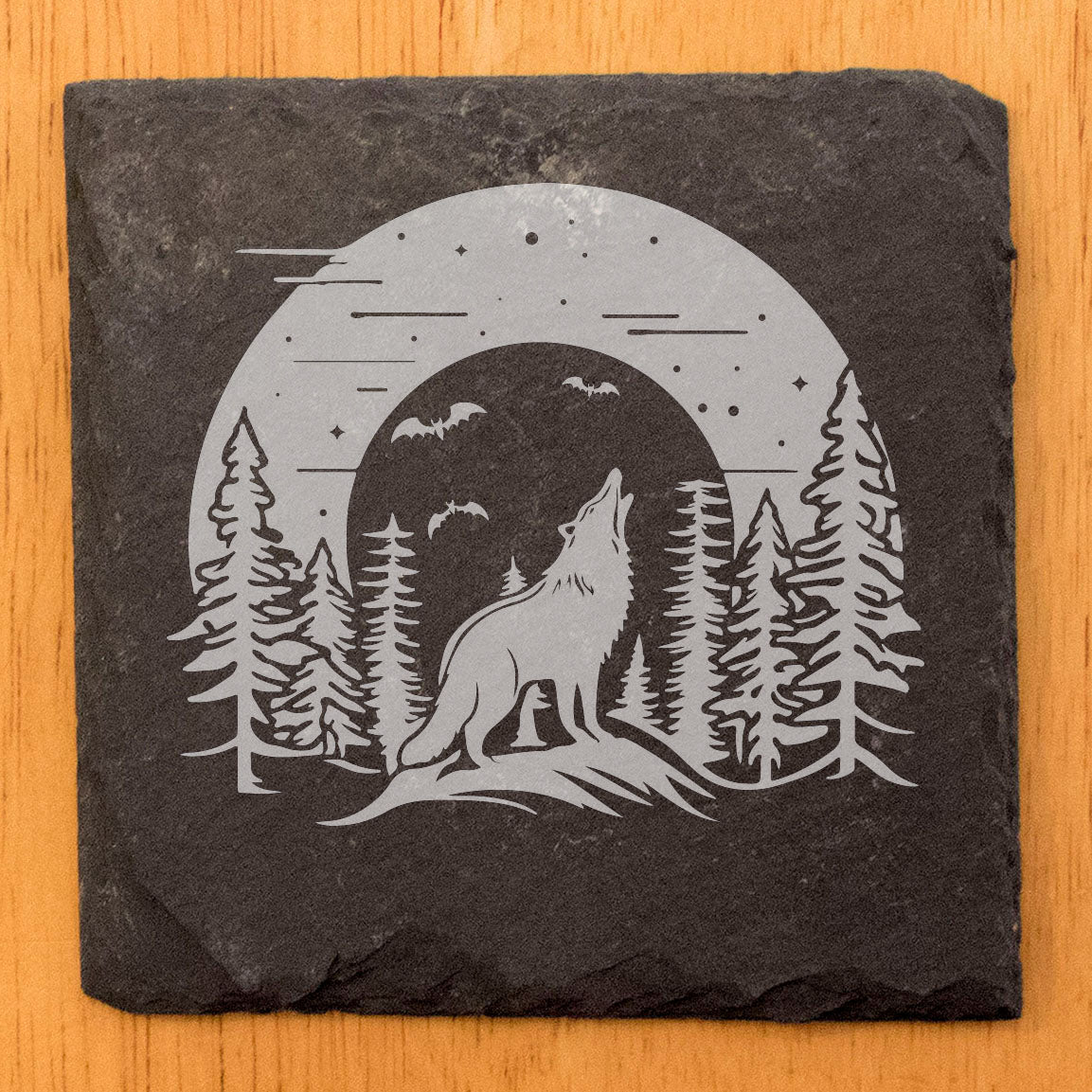 Howling at the Night: Wolf &amp; Moon Coasters for Nature Lovers