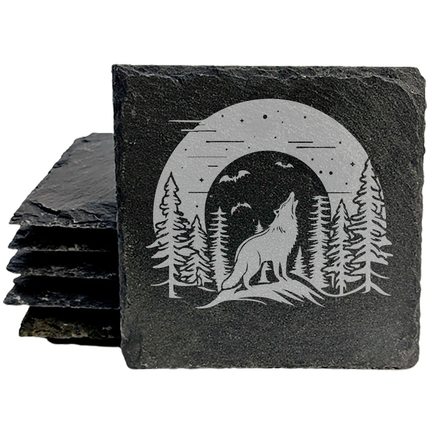 Howling at the Night: Wolf &amp; Moon Coasters for Nature Lovers
