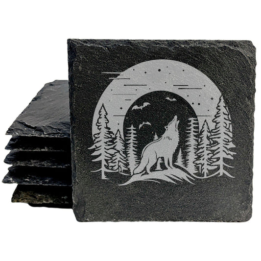Howling at the Night: Wolf &amp; Moon Coasters for Nature Lovers