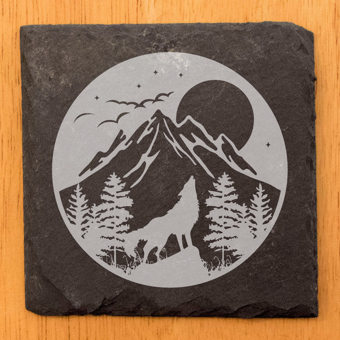Wolf's Call: Howling at the Moon Coasters (Forest Night Scene)