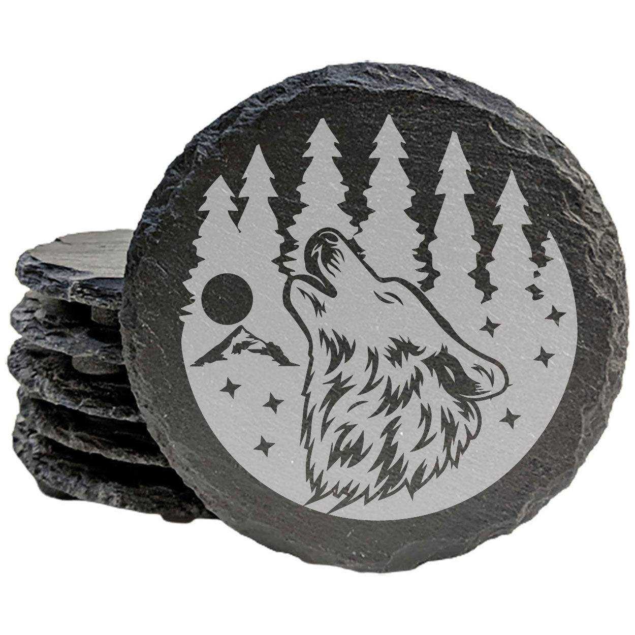 Wolf Spirit: Howling at the Moon Coasters with Style