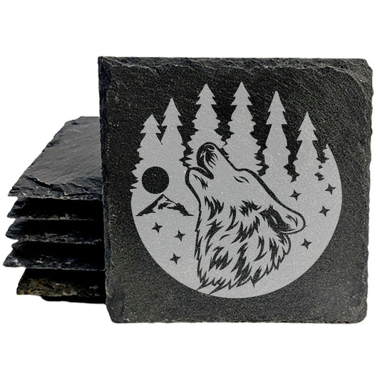 Wolf Spirit: Howling at the Moon Coasters with Style