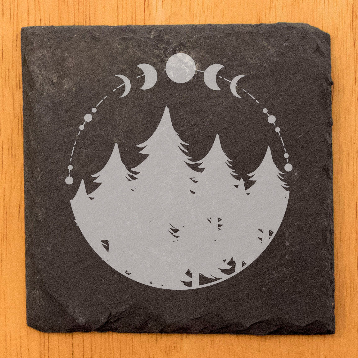 Under the Stars: Rustic Coasters with Moon Phases