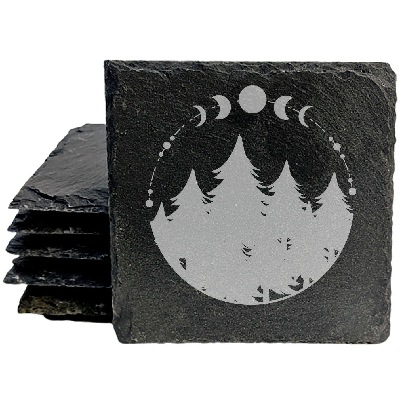 Under the Stars: Rustic Coasters with Moon Phases