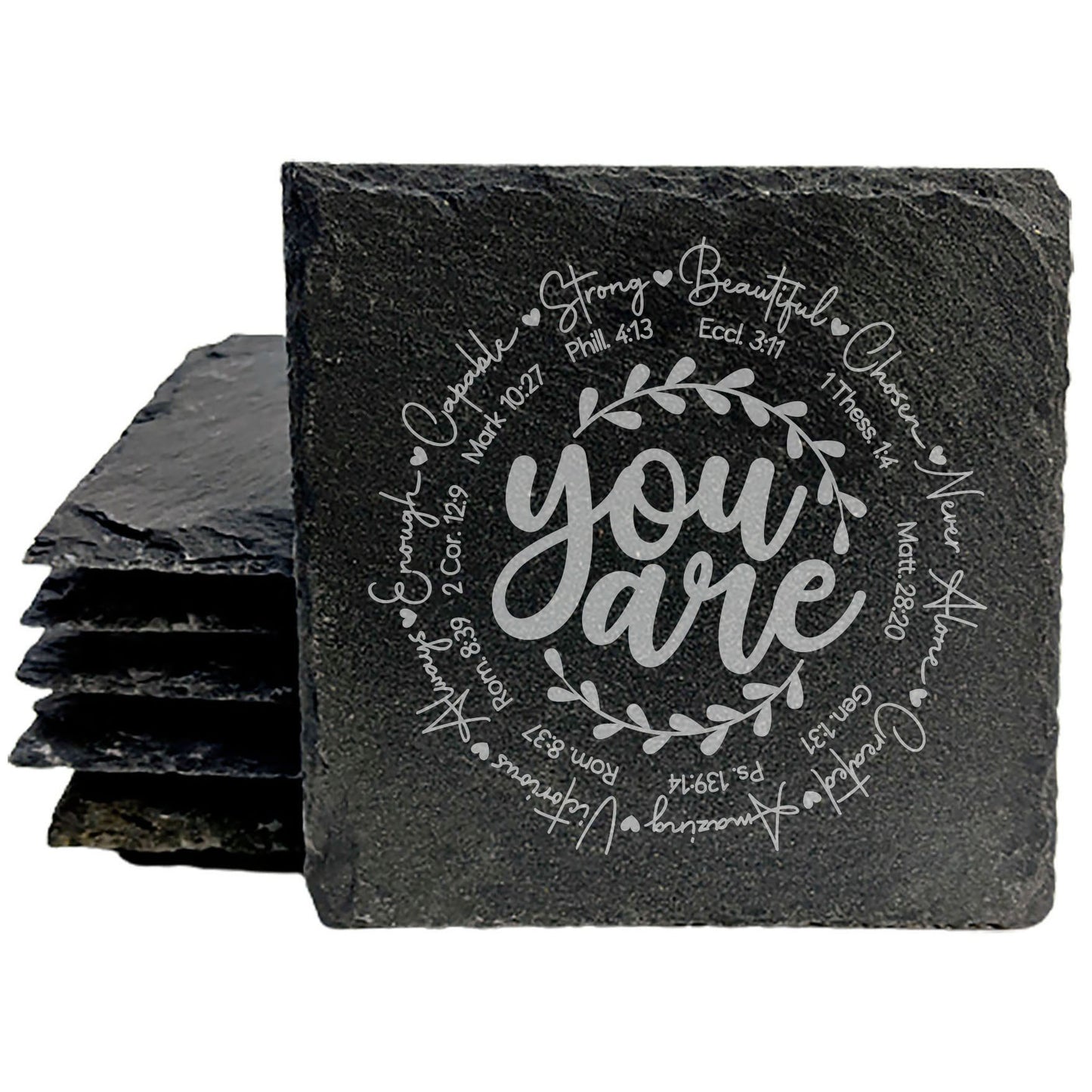 Faith and Hope: Laser Etched Positive Affirmation Coasters